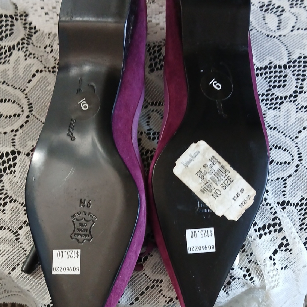 Women's Purple Suede Flats By Delman - Picture 3 of 5
